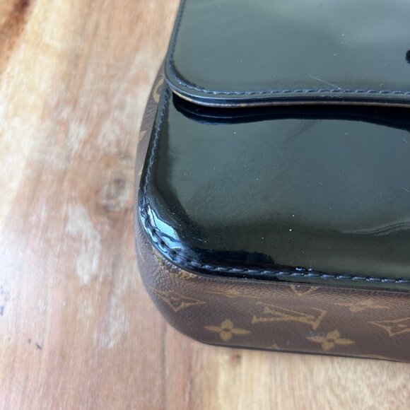 Louis Vuitton MONOGRAM VERNIS AND CANVAS Cherrywood BB Black w/Strap - Picture 11 of 14